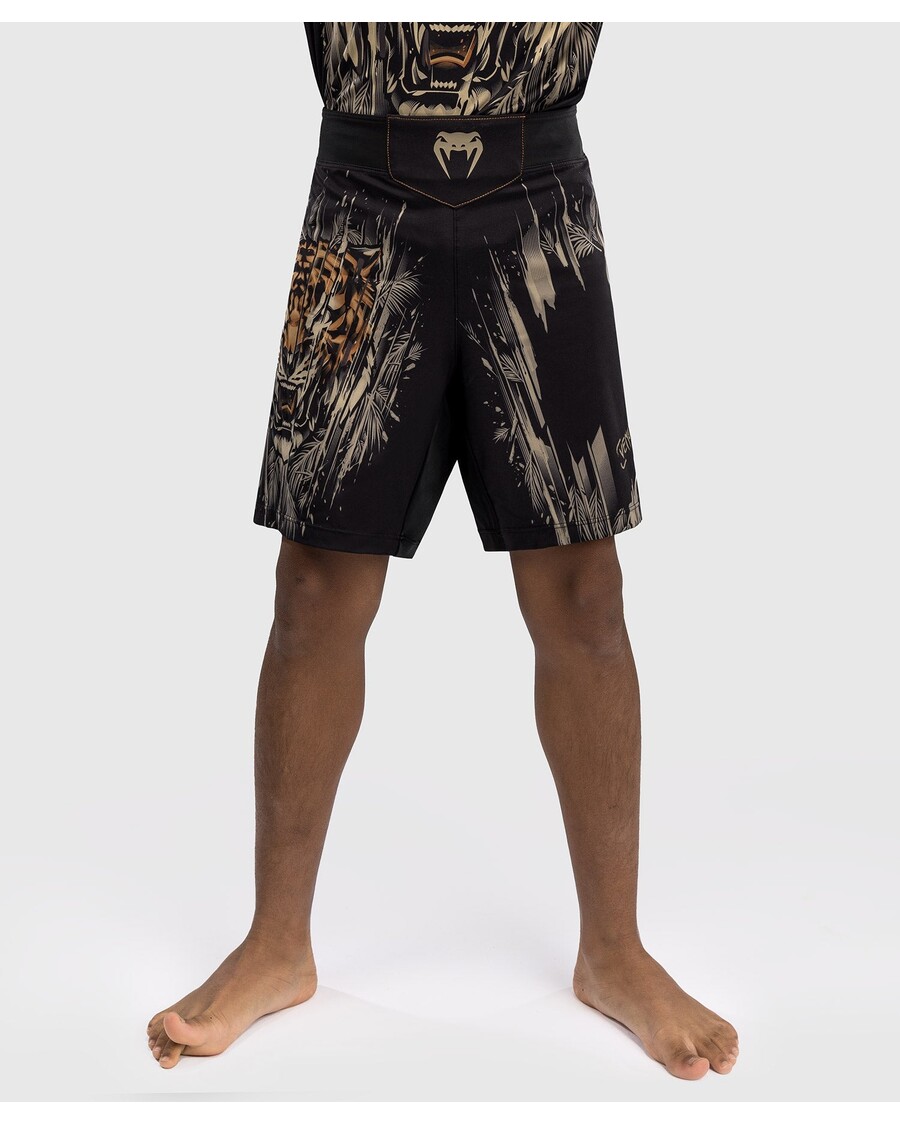 Venum Tiger Kids Fight Shorts - Black/Neon Orange