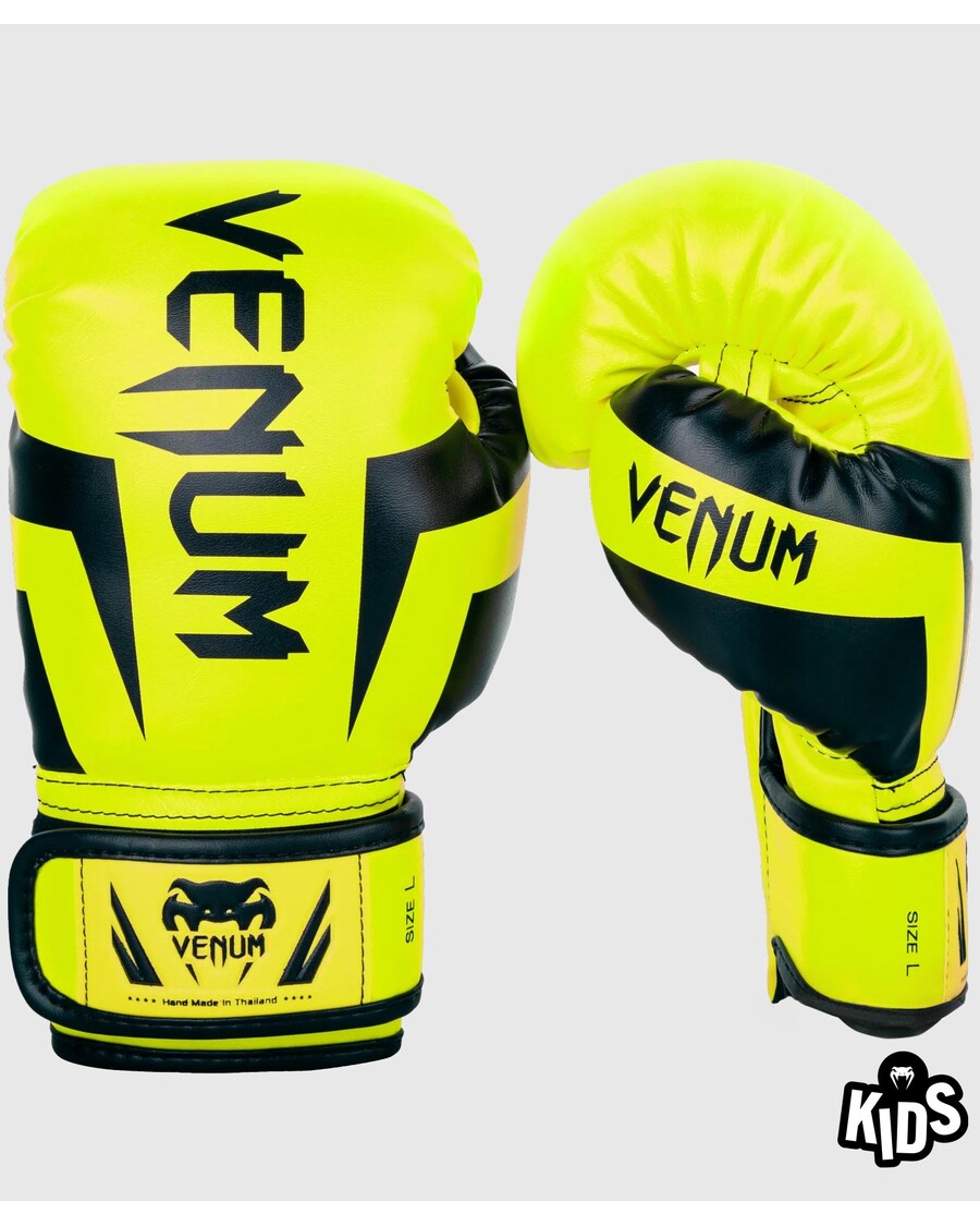 Venum Kids Elite Boxing Gloves, Neo Yellow