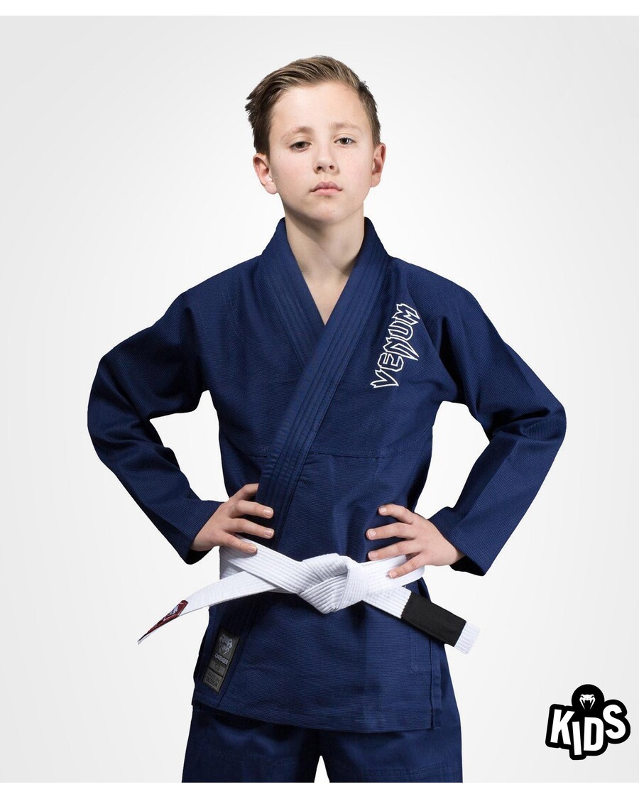 Venum Contender Kids BJJ Gi (Free white belt included) - Navy blue