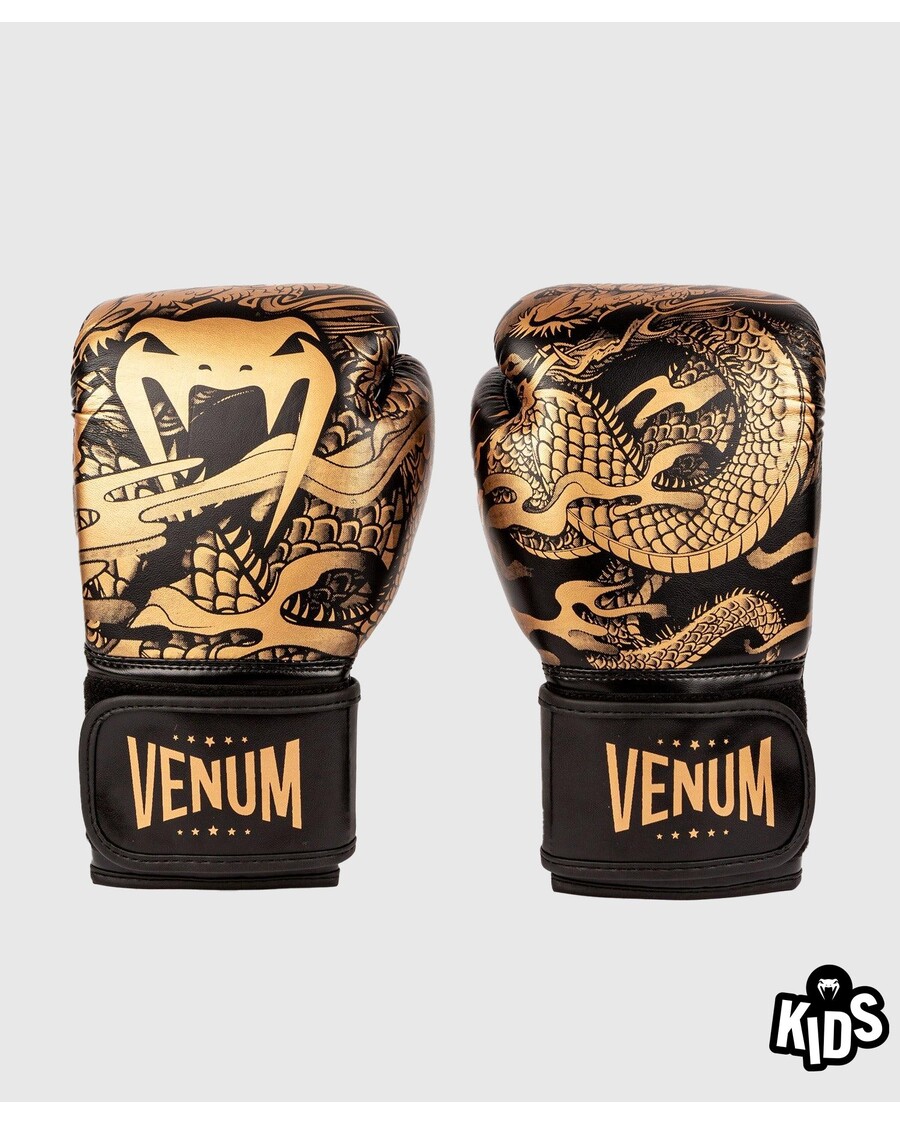 Venum Dragon's Flight Boxing Gloves - For Kids - Black/Bronze