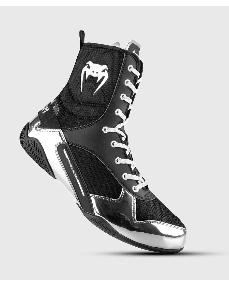 Venum Elite Boxing Shoes - Black/Silver