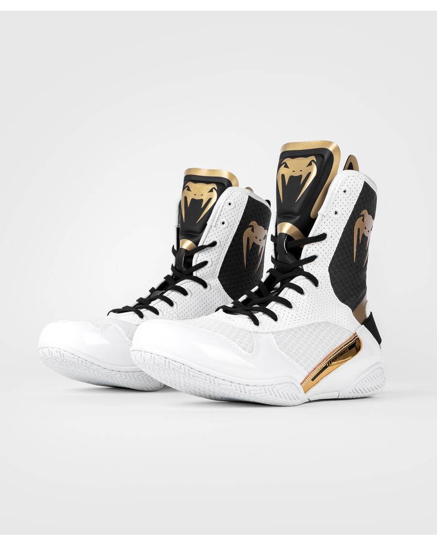 Venum Elite Boxing Shoes - White/Black/Gold