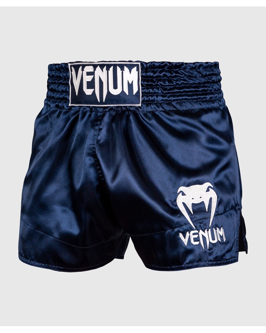 Venum Muay Thai Shorts Classic - Navy Blue/White