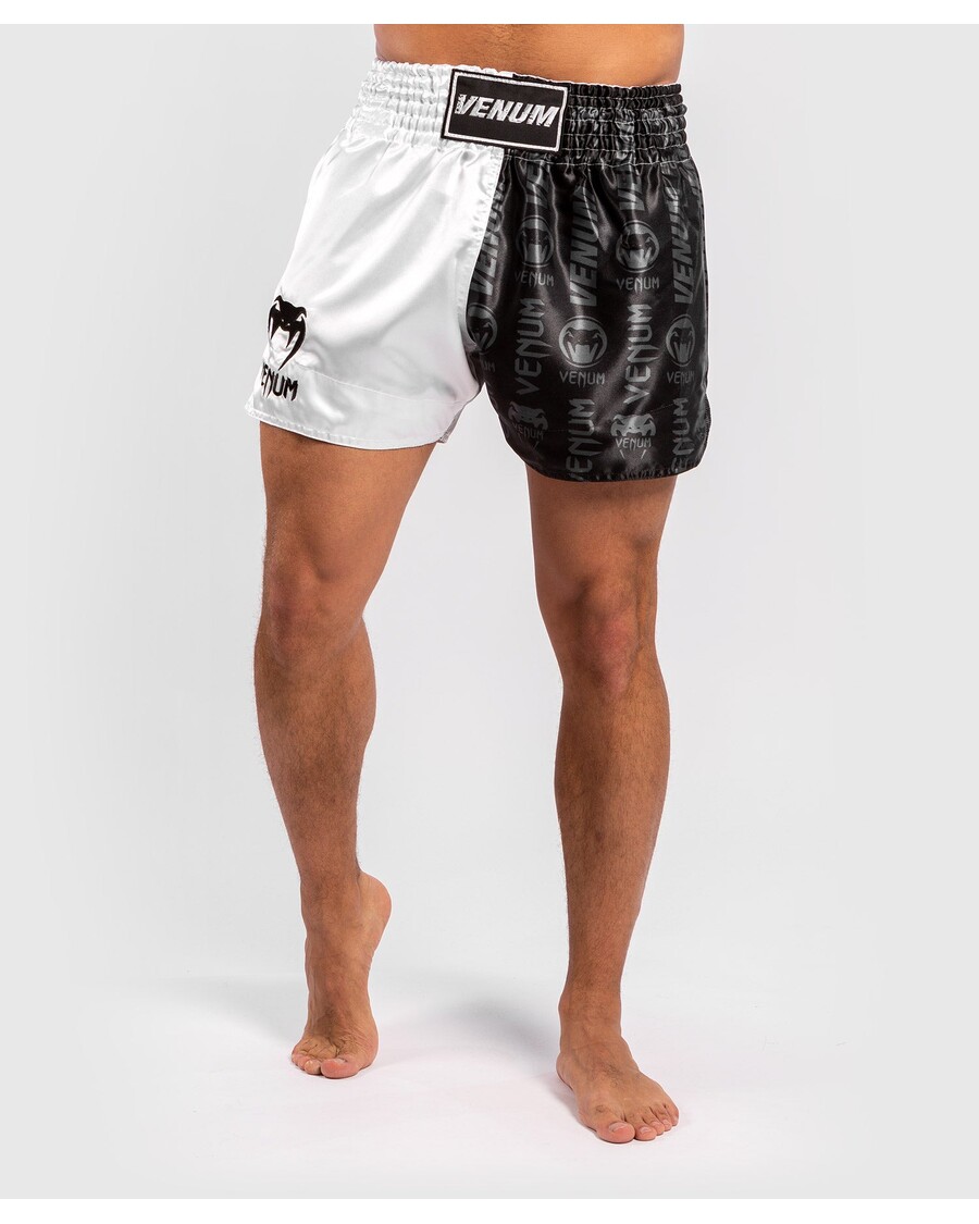 Venum Logos Muay Thai Shorts - Black/White