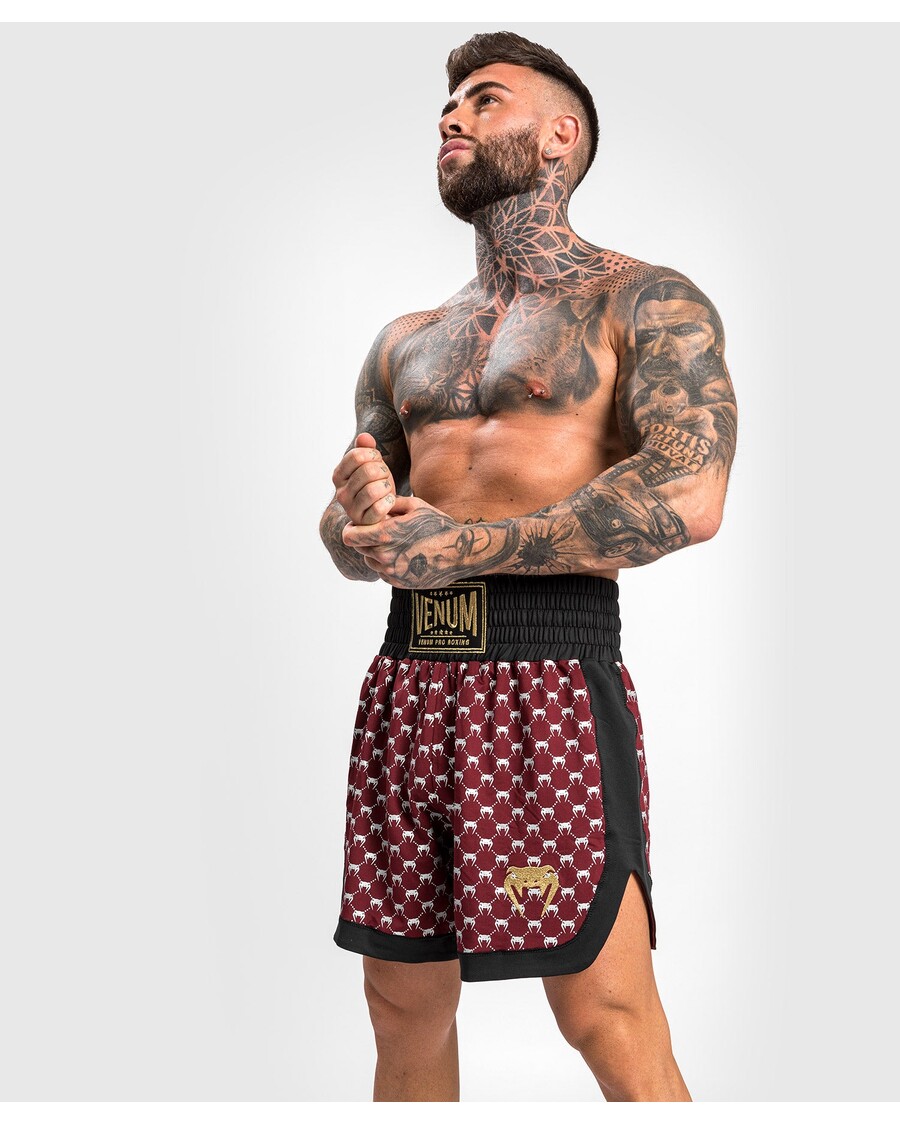 Venum Monogram Boxing Short - Black/Burgundy