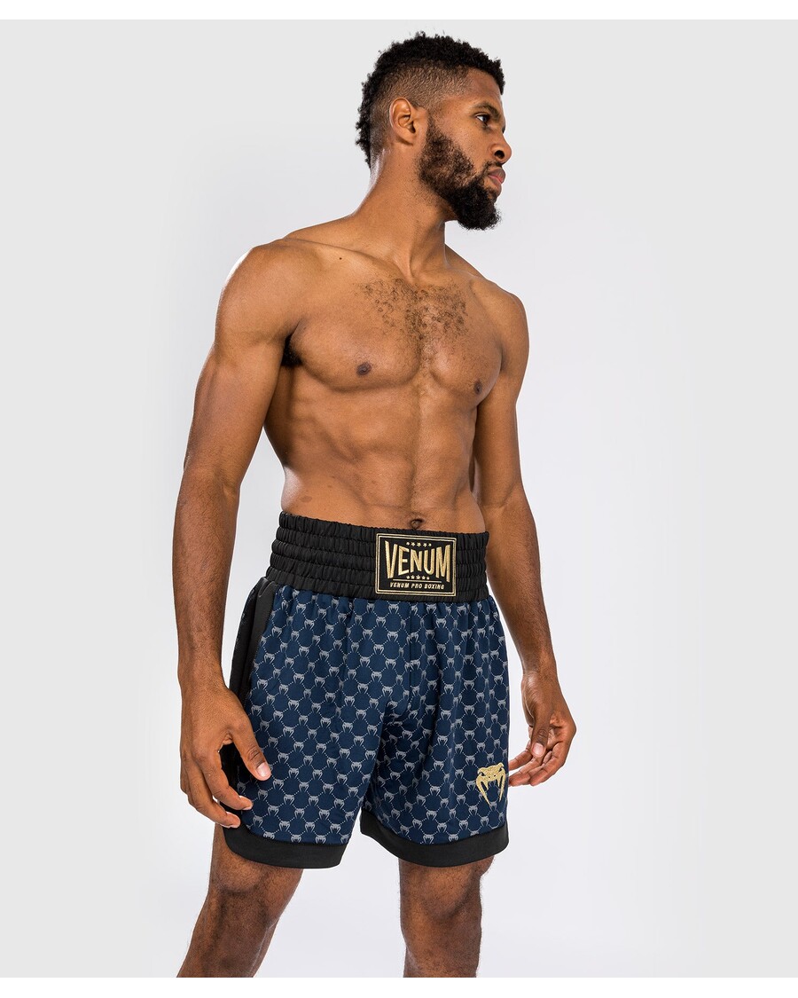 Venum Monogram Boxing Short - Black/Navy Blue