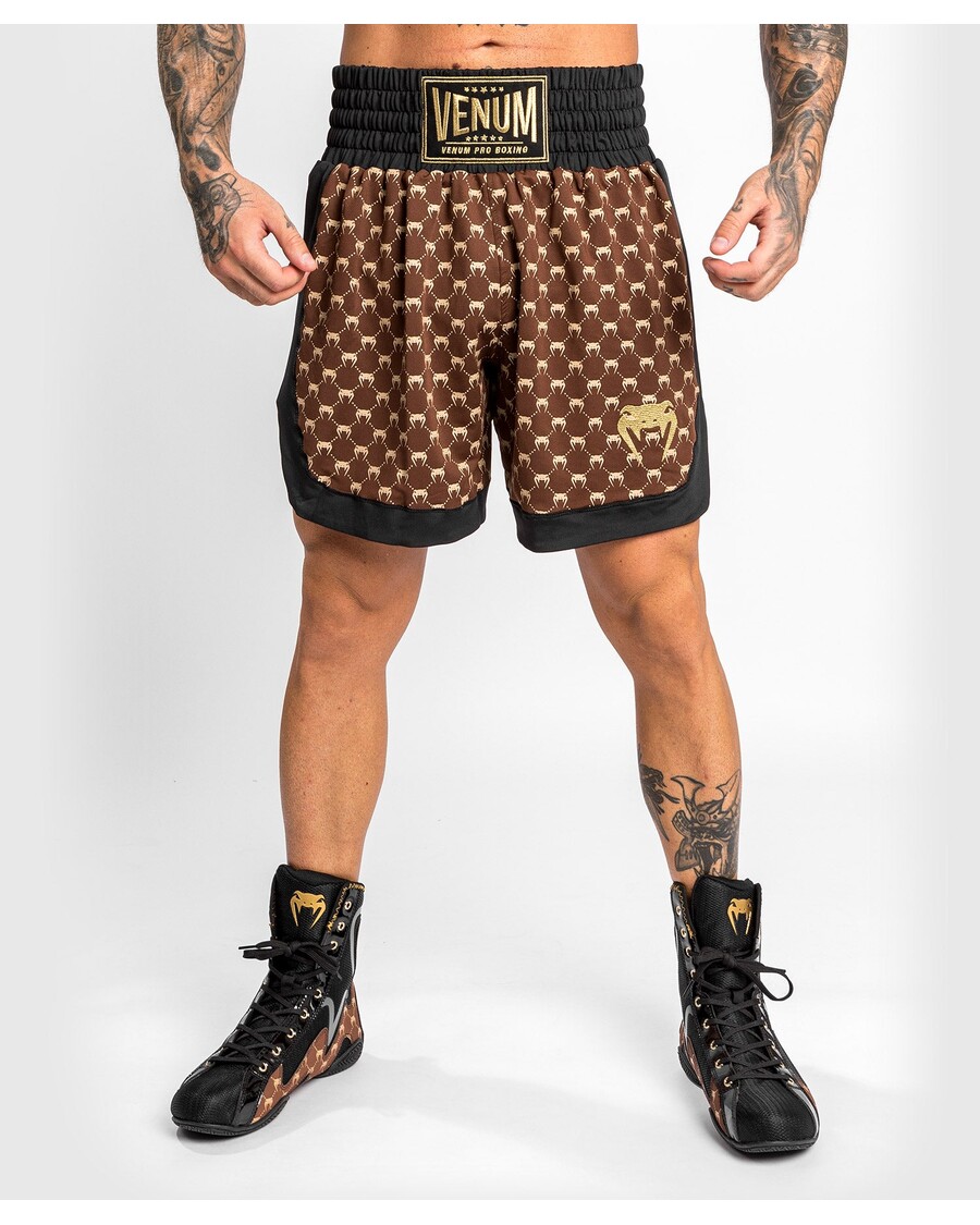 Venum Monogram Boxing Short - Black/Brown