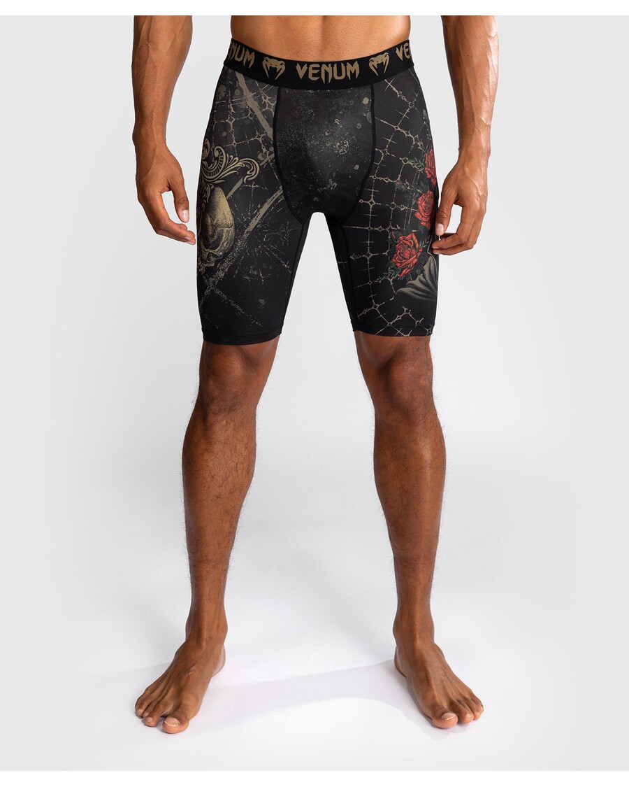 Venum Santa Muerte 5.0 Men’s Vale Tudo Shorts - Deep Black/Gold