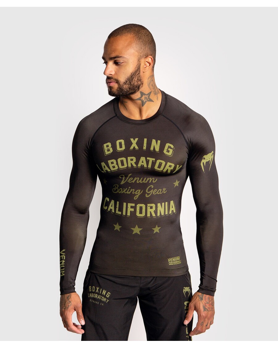 Venum Boxing Lab Rashguard - Long sleeves - Black/Green