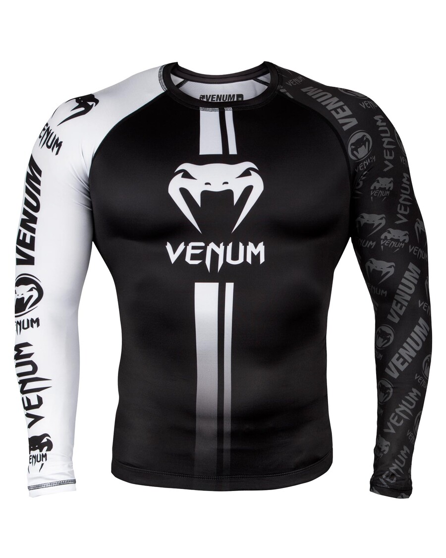 Venum Logos Rashguard Long Sleeves - Black/White