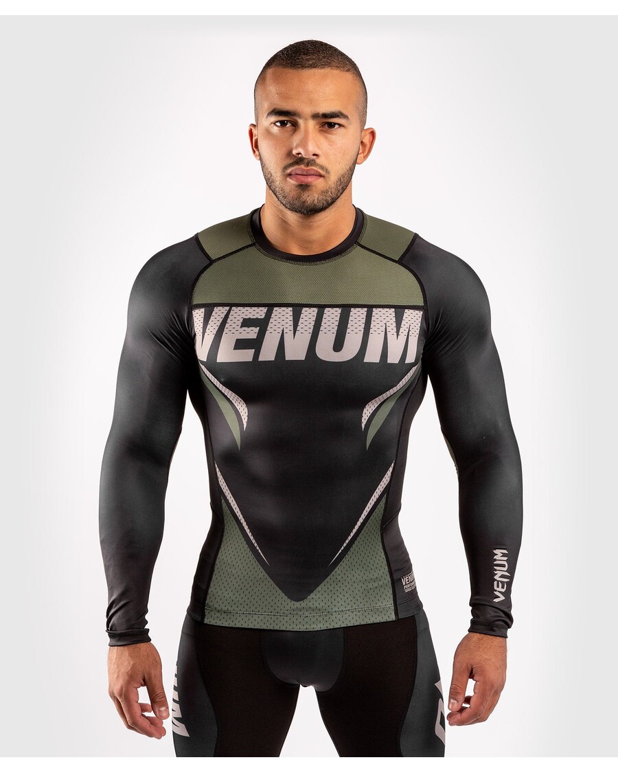 Venum ONE FC Impact Rashguard - long sleeves - Black/Khaki