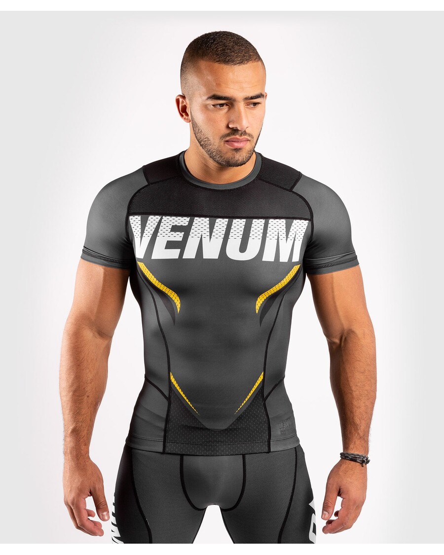 Venum ONE FC Impact Rashguard - short sleeves - Grey/Yellow