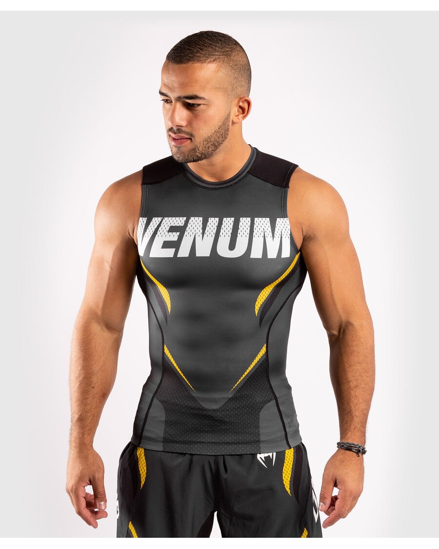 Venum ONE FC Impact Rashguard - sleeveless - Grey/Yellow