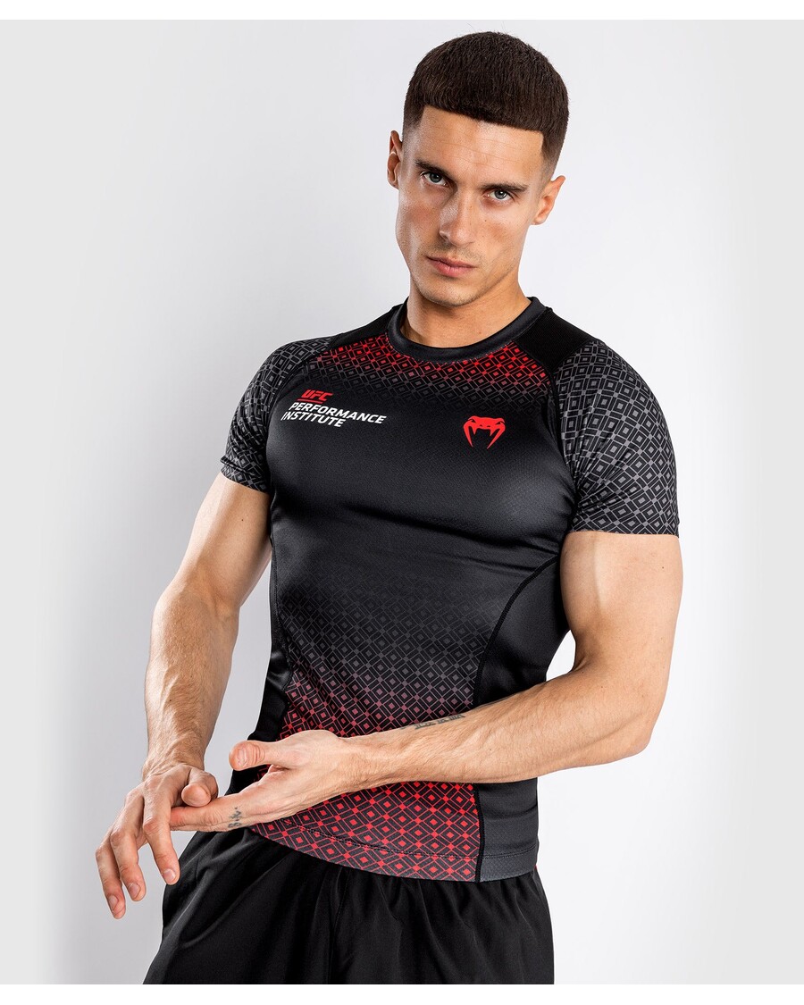 UFC Venum Performance Institute Rashguard - Short Sleeves - Black/Red