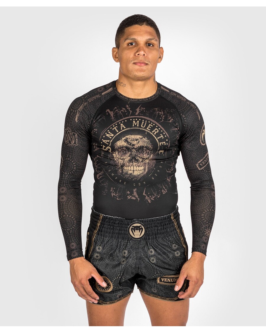 Venum Santa Muerte Dark Side - Rashguard Long Sleeves - Black/Brown