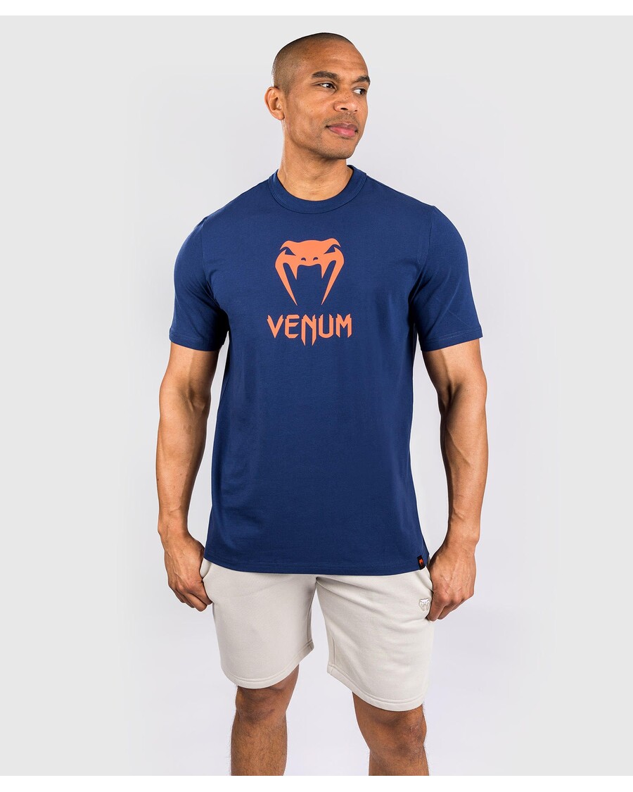 Venum Classic T-Shirt - Navy Blue/Orange