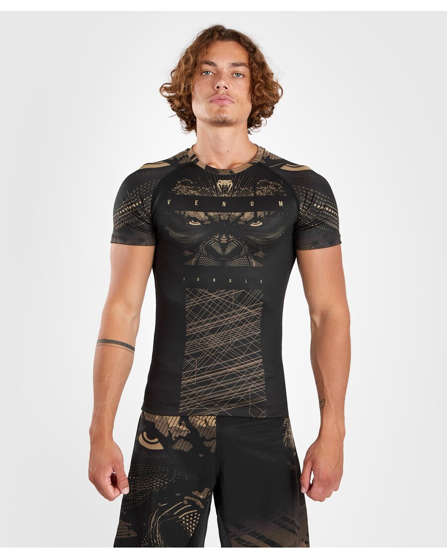 Venum Gorilla Jungle Rashguard Short Sleeves - Black/Sand