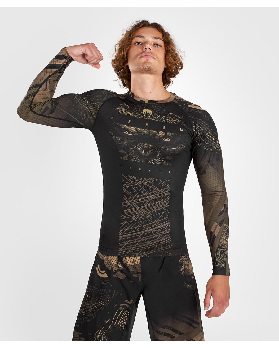 Venum Gorilla Jungle Rashguard Long Sleeves - Black/Sand