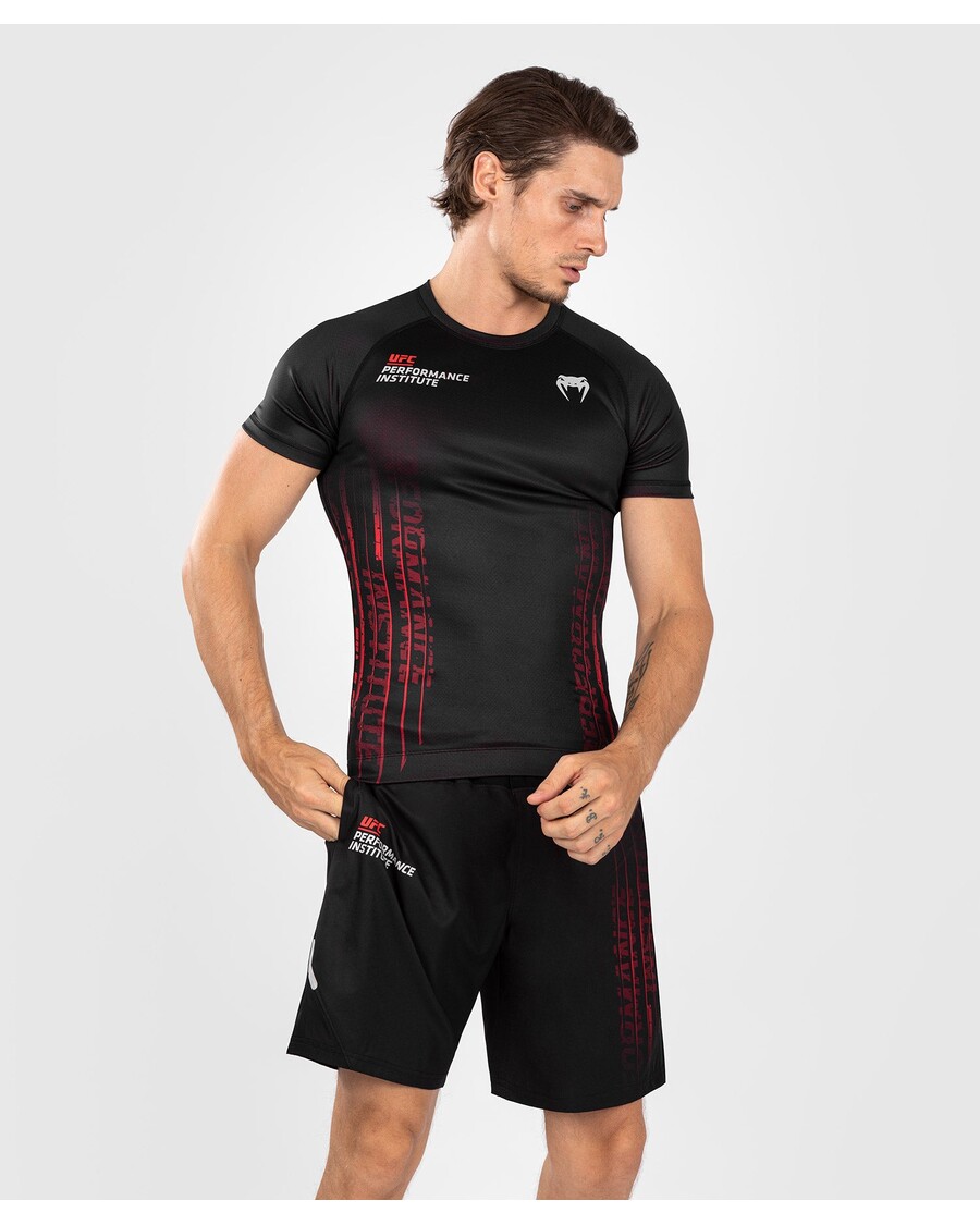 UFC Venum Performance Institute 2.0 Men’s Short-Sleeve Rashguard - Black/Red