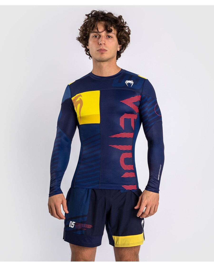 Venum Sport 05 Rashguard Long Sleeves - Blue/Yellow