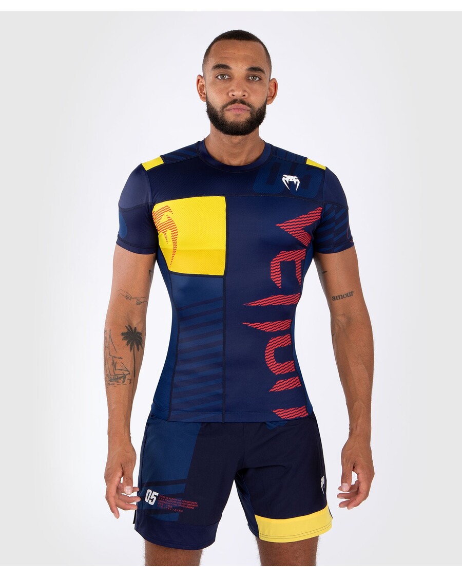 Venum Sport 05 Rashguard Short Sleeves - Blue/Yellow