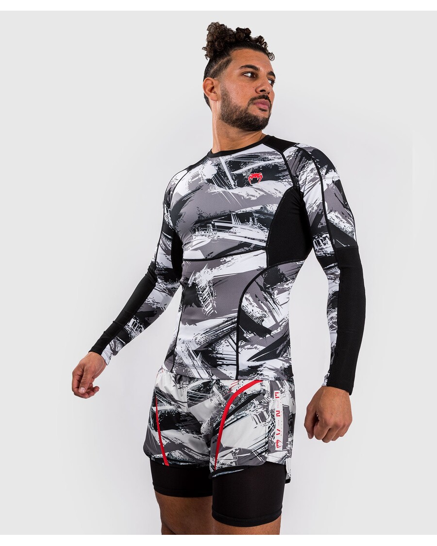 Venum Electron 3.0 Long Sleeve Rashguard - Grey/Red