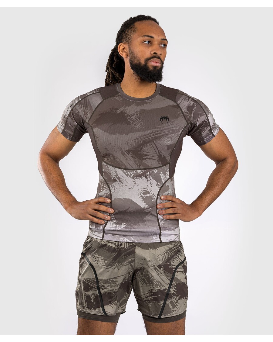 Venum Electron 3.0 Short Sleeve Rashguard - Sand