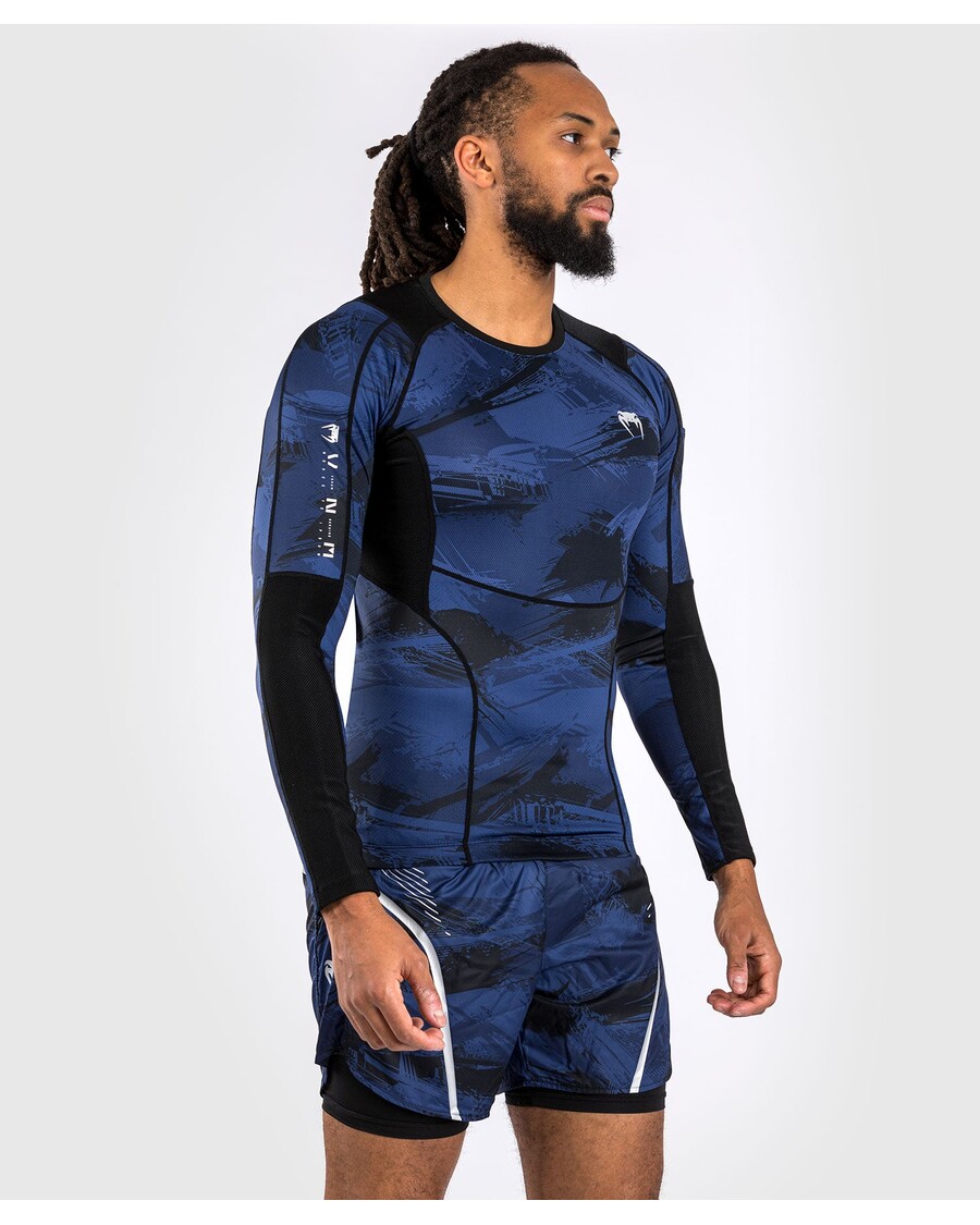 Venum Electron 3.0 Long Sleeve Rashguard - Navy