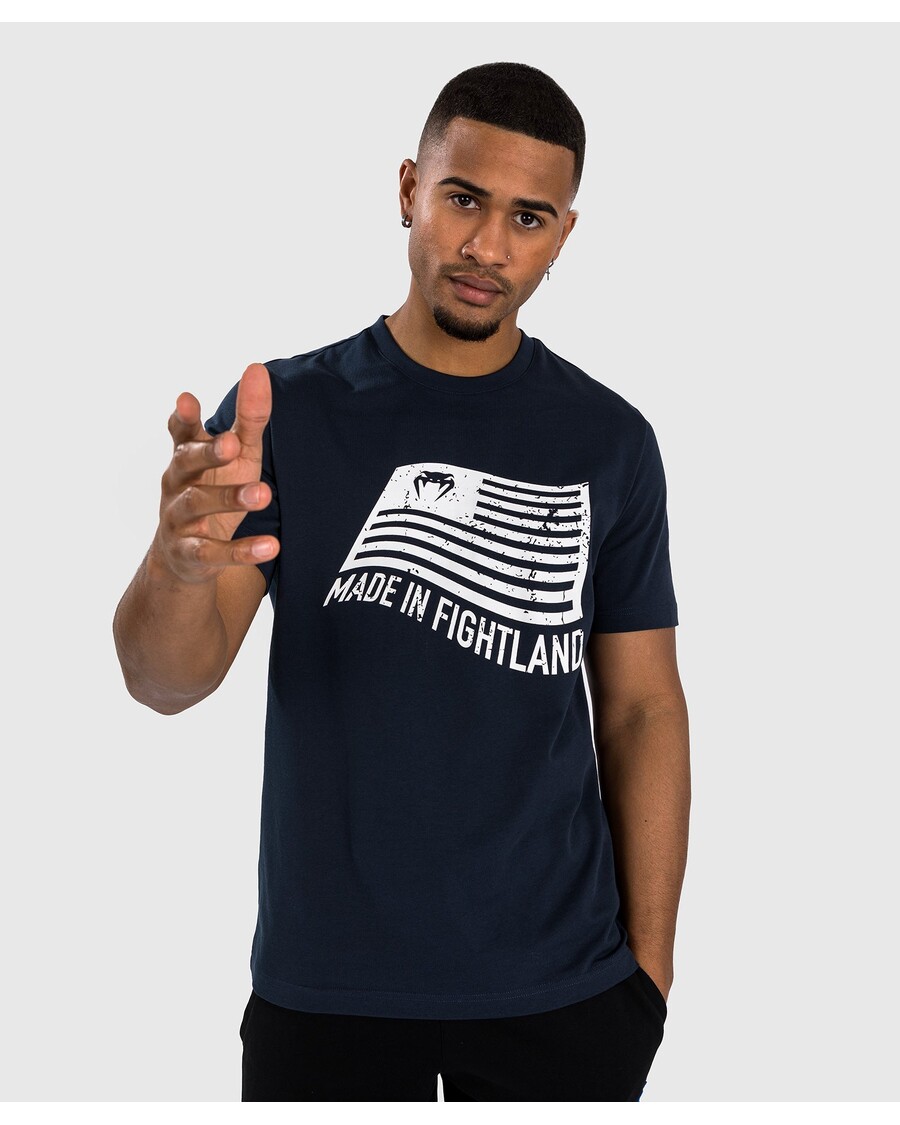 Venum Made in Fightland T-Shirt - Navy Blue/White