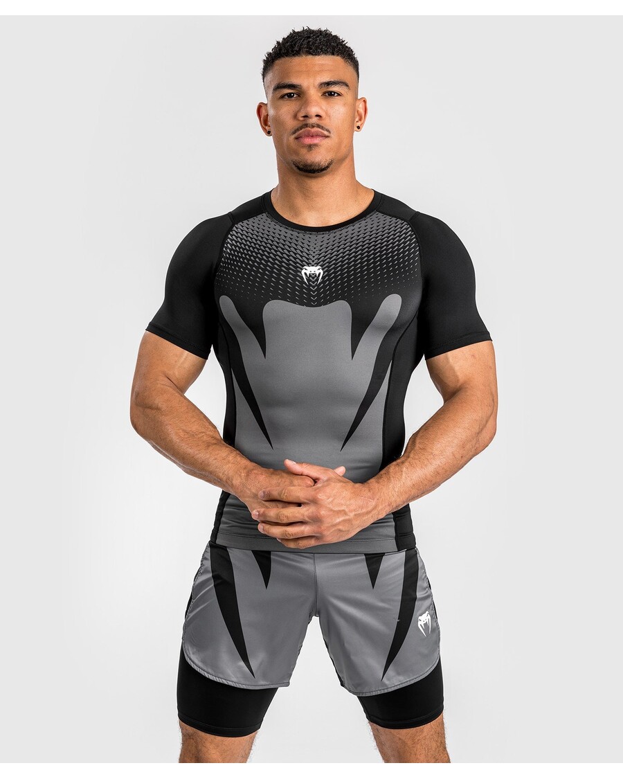 Venum Attack Men's Short Sleeve Rashguard - Black/Grey