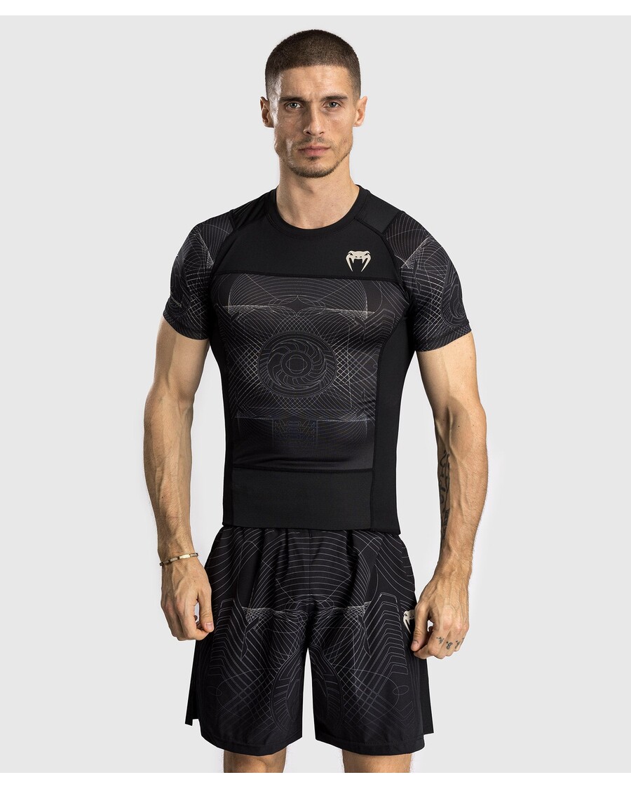 Venum G-Fit Air Men's Short Sleeve Rashguard - Deep Black/Desert Sand