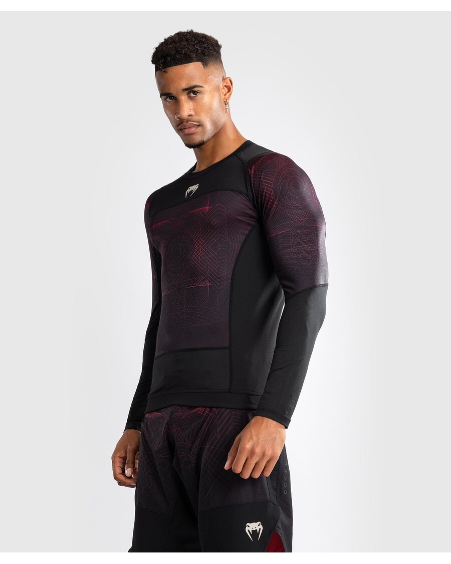 Venum G-Fit Air Men's Long Sleeve Rashguard - Deep Black/Fire Red