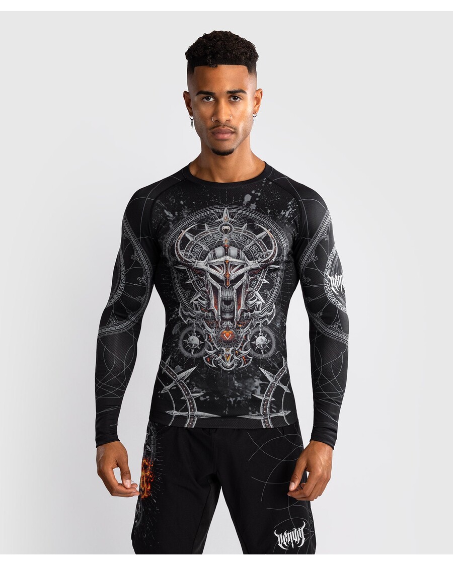 Venum Gladiator 5.0 Men's Long Sleeve Rashguard - Black/Silver