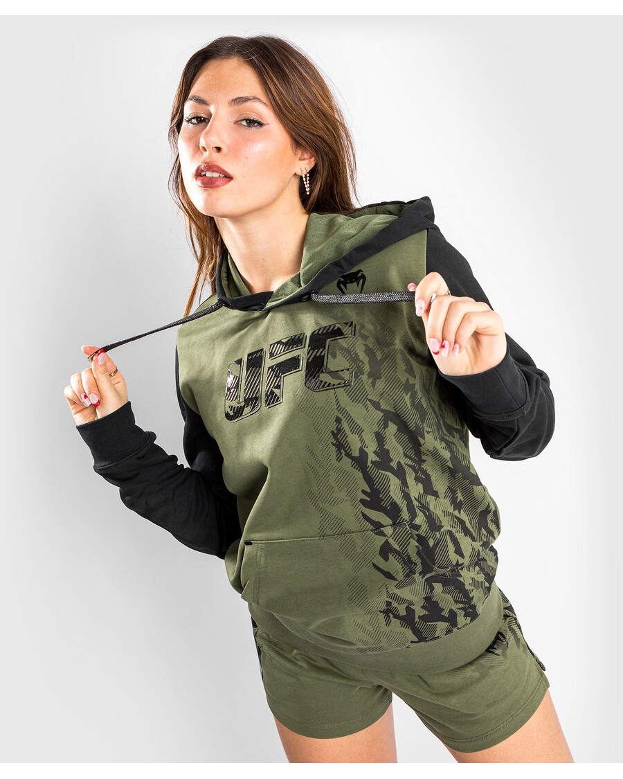 UFC Venum Authentic Fight Week Women's Pullover Hoodie - Khaki