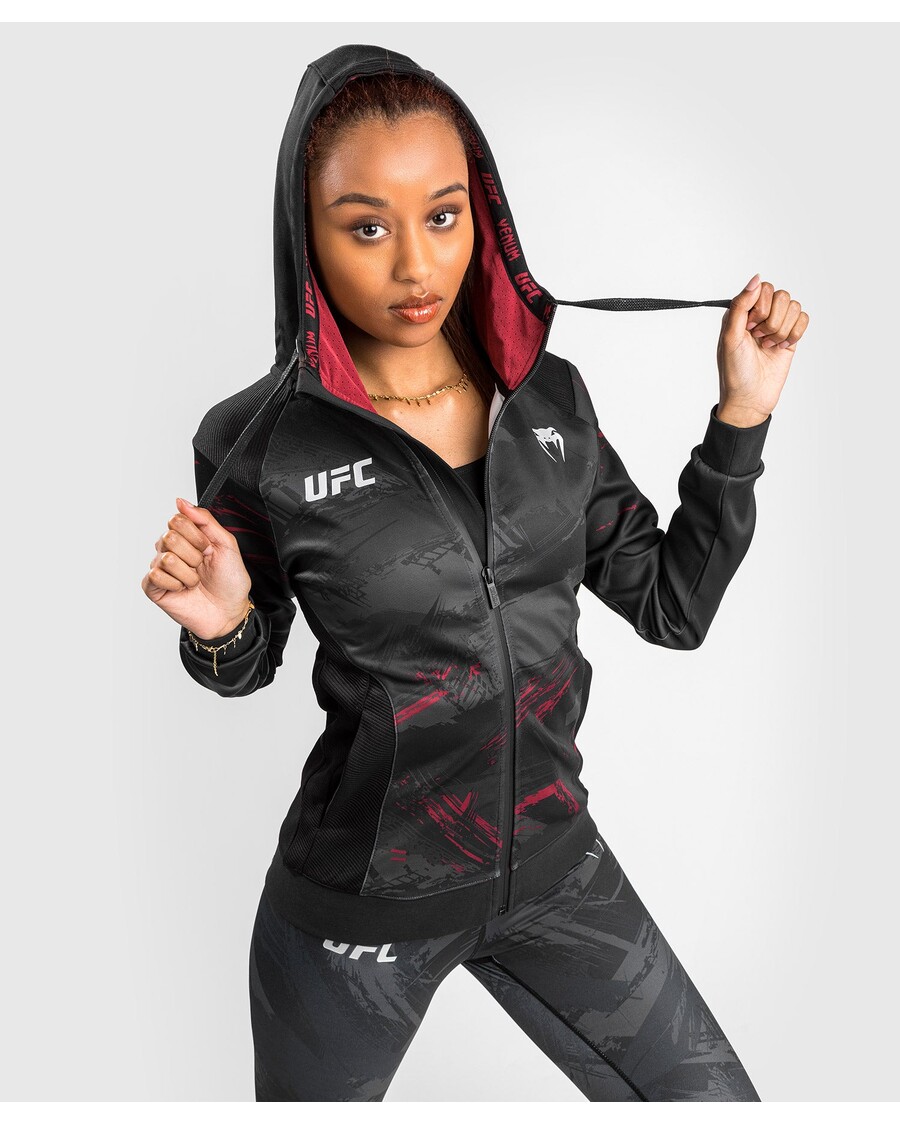 UFC Venum Authentic Fight Week 2.0 Women’s Zip Hoodie - Black/Red