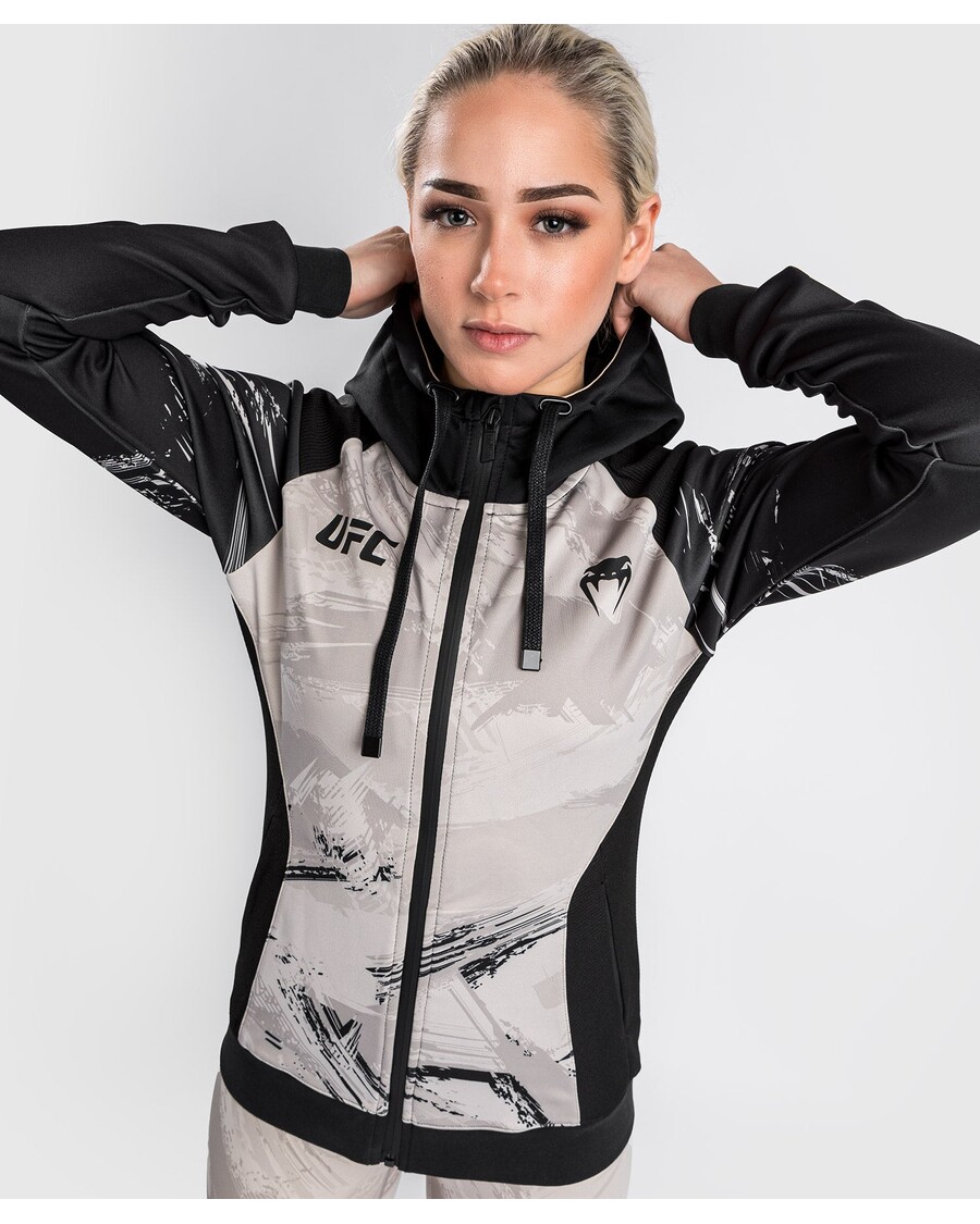 UFC Venum Authentic Fight Week 2.0 Women’s Zip Hoodie - Black/Sand