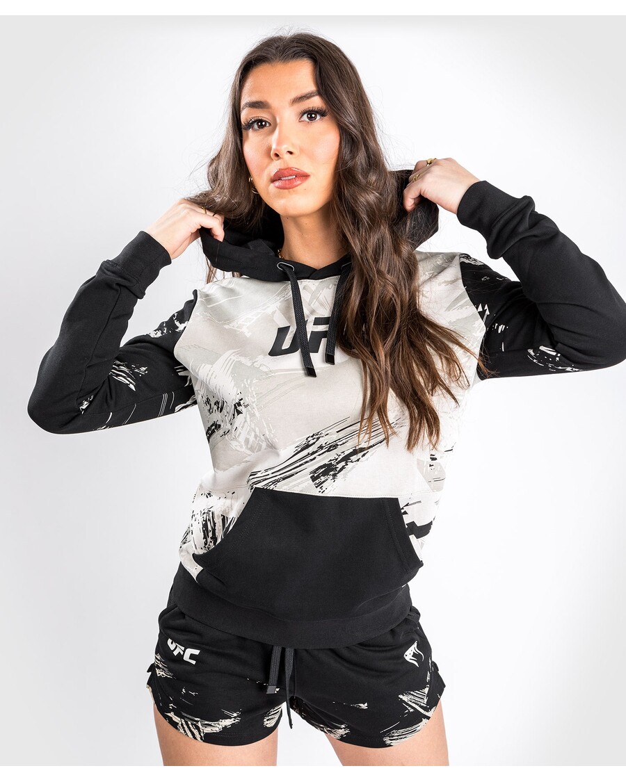 UFC Venum Authentic Fight Week 2.0 Women’s Pullover Hoodie - Sand/Black