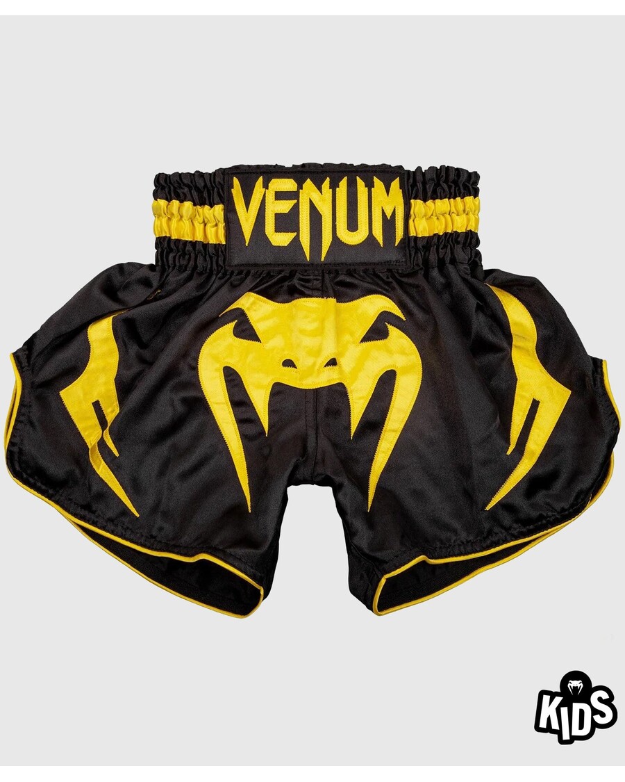 Venum Bangkok Inferno Kids Muay Thai Shorts - Black/Yellow