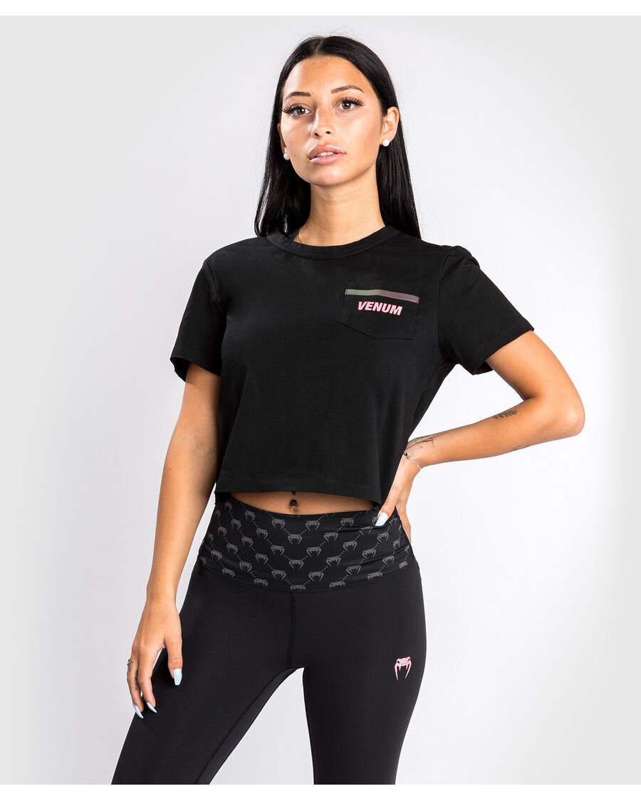 Venum Pink Pocket T-Shirt - For Women - Black/Pink Gold