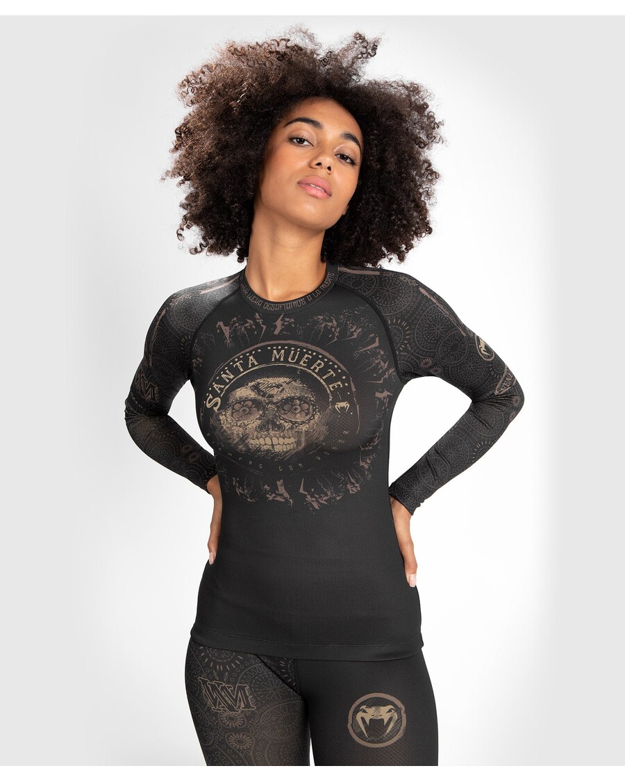 Venum Women Santa Muerte Dark Side - Rashguard Long Sleeves - Black/Brown