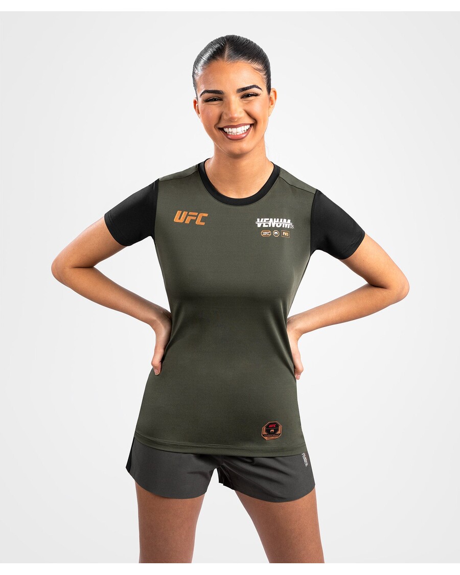 UFC Adrenaline by Venum Fight Week  Women’s Dry-Tech T-shirt - Khaki/Bronze