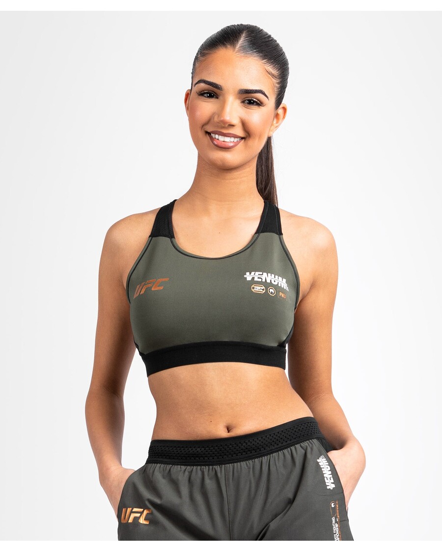 UFC Adrenaline by Venum Fight Week Women’s Sports Bra - Khaki/Bronze