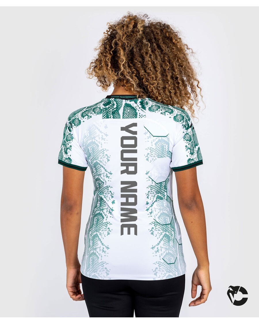 UFC Adrenaline by Venum Personalized Authentic Fight Night Women’s Walkout Jersey - Emerald Edition - White/Green