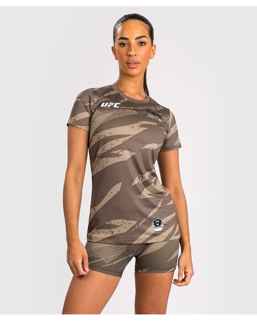 UFC Adrenaline by Venum Fight Week Women’s Dry-Tech T-shirt - Desert Camo