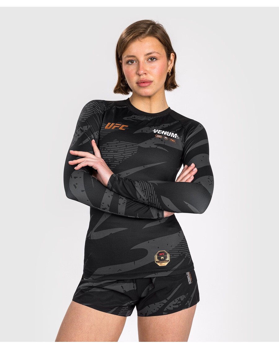 UFC Adrenaline by Venum Fight Week Women’s Performance Long Sleeve Rashguard - Urban Camo