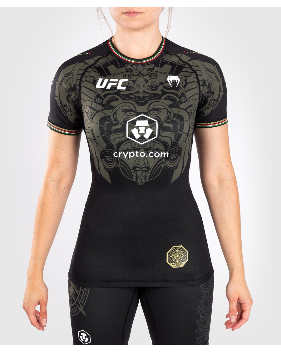 Noche UFC By Venum Authentic Fight Night Women’s Performance Short Sleeve Rashguard - Black