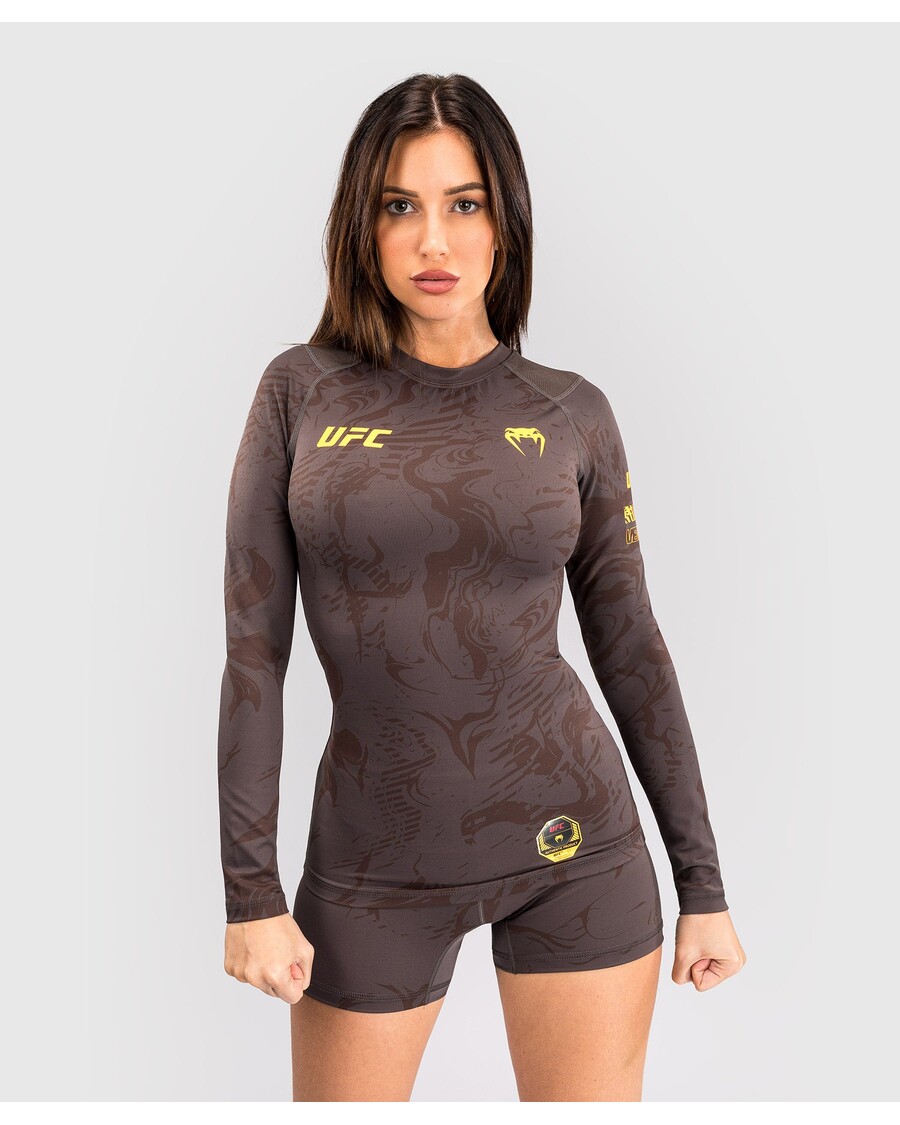 UFC Fusion by Venum Fight Week Women’s Performance Long Sleeve Rashguard - Earthen Brown