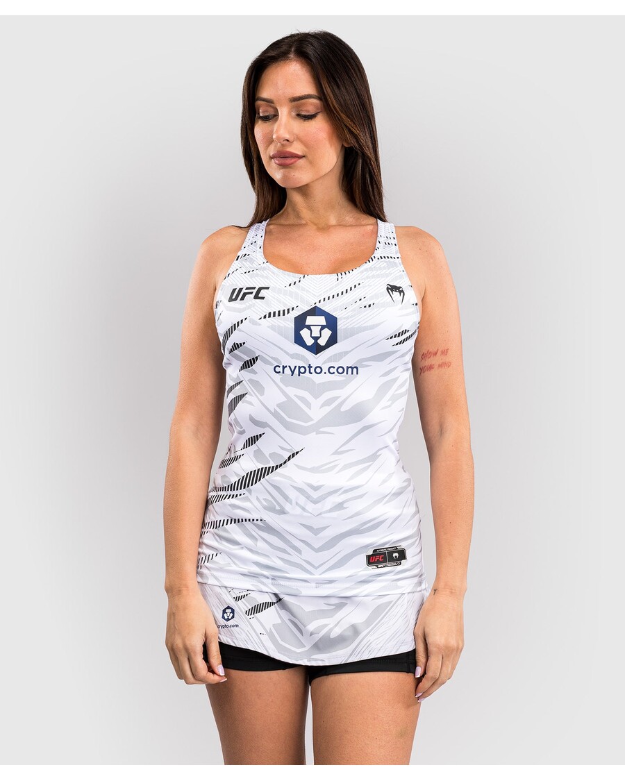 UFC Fusion by Venum Authentic Fight Night Women’s Fitted Tank With Shelf Bra - White