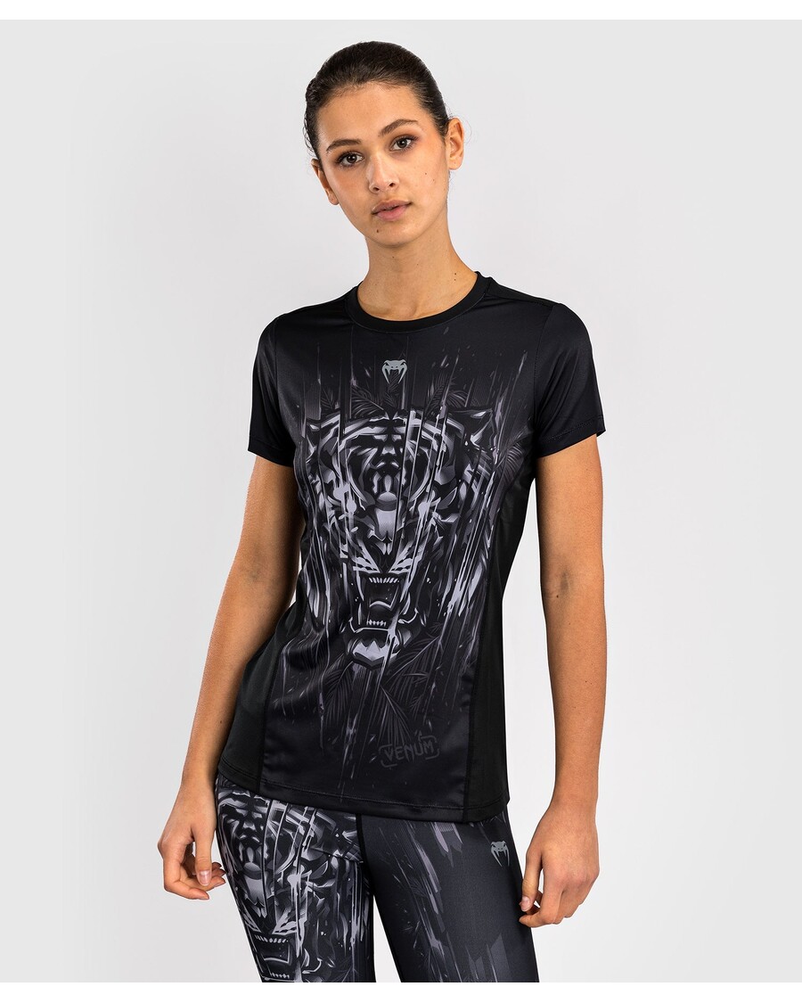 Venum Tiger Women's Dry Tech T-Shirt - Black/Silver